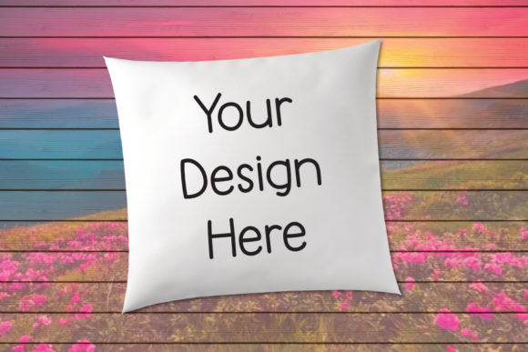 Download White Pillow Mockup Sunset Flowers - White Collection