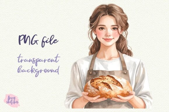 Download Baker Girl Bread PNG Sublimation Design - Png sublimation Collection