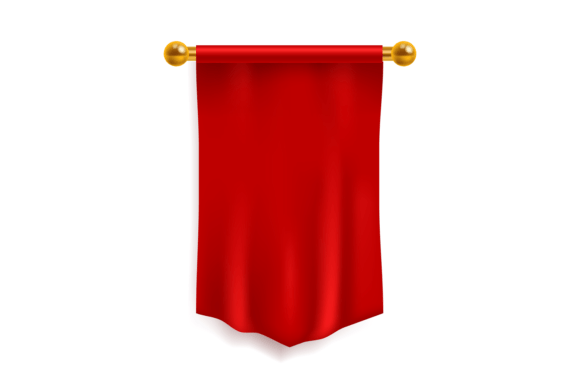 Download Pennant Red. 3d Realistic Textile Flag. - Textile Collection