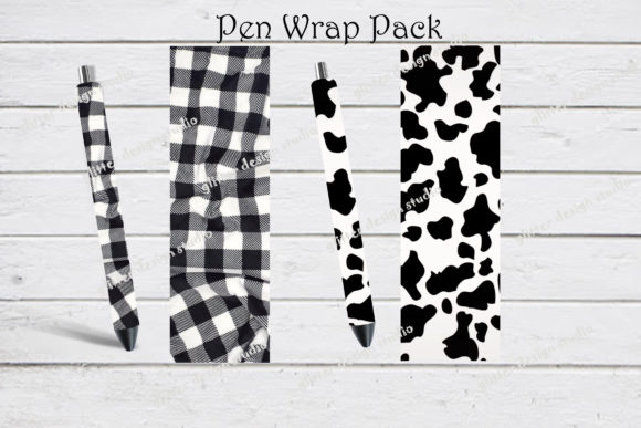 Download Black and White Pen Wraps,Personalized - White Collection
