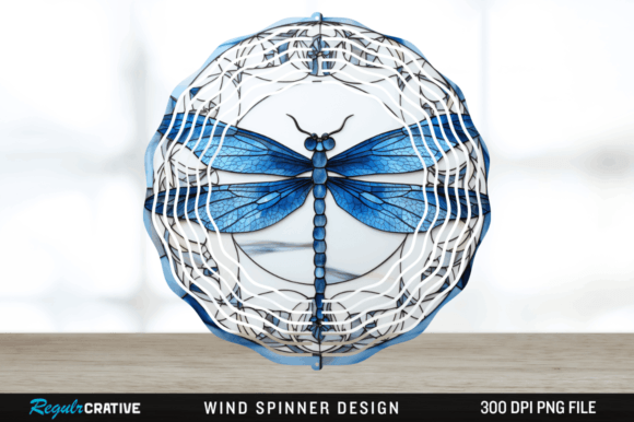 Download Blue and White Dragonflies Wind Spinner - White Collection