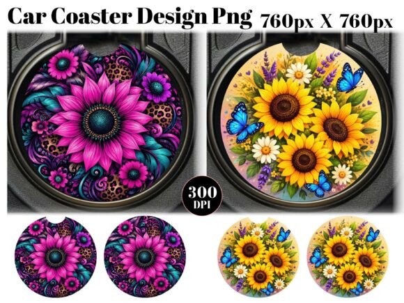 Download Sunflower Car Coaster PNG Sublimation - Png sublimation Collection