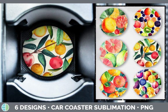 Download Fruit Car Coaster | Sublimation Designs - Premium Resources