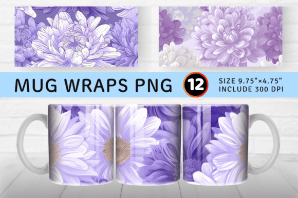 Download Pastel Aster Purple White Flower Mug Wra - White Collection